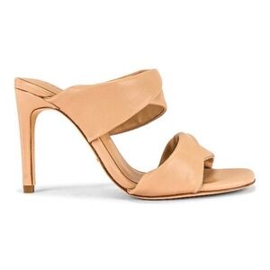 Raye Greer Leather Twisted Vamp Heel Nude Tan Sandal size 8.5